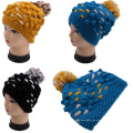 Nuevo sombrero multicolor del invierno del Knit de la mano de las muchachas dulces del diseño